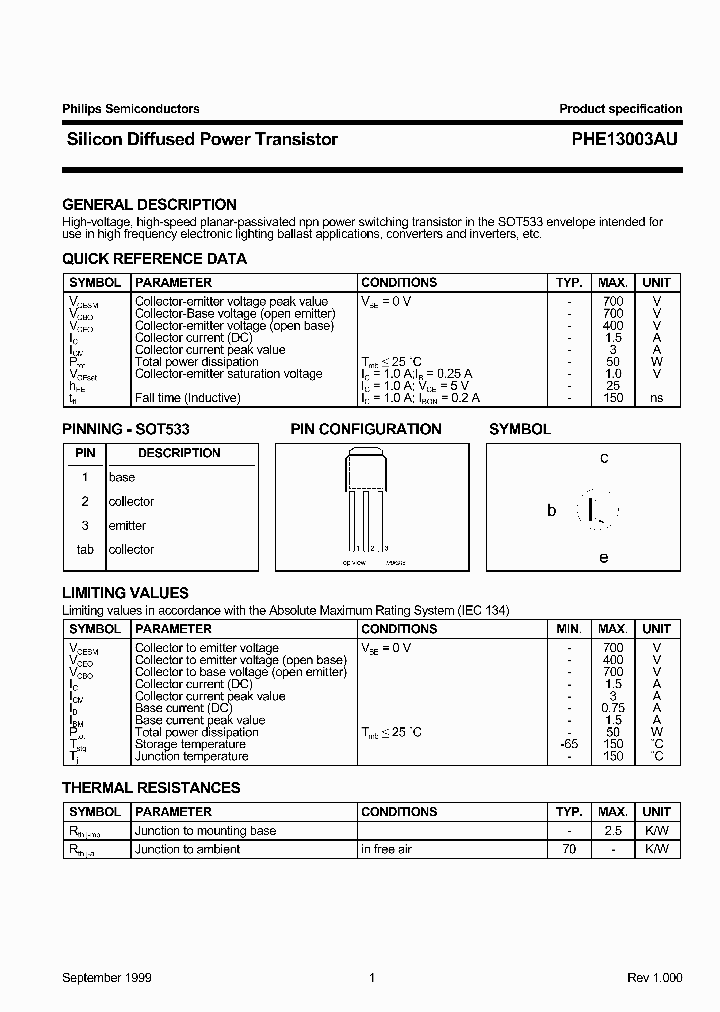 PHE13003_160564.PDF Datasheet