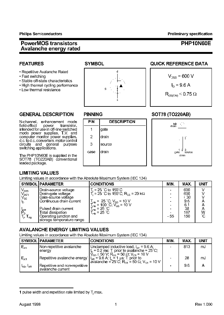 PHP10N60E_325590.PDF Datasheet