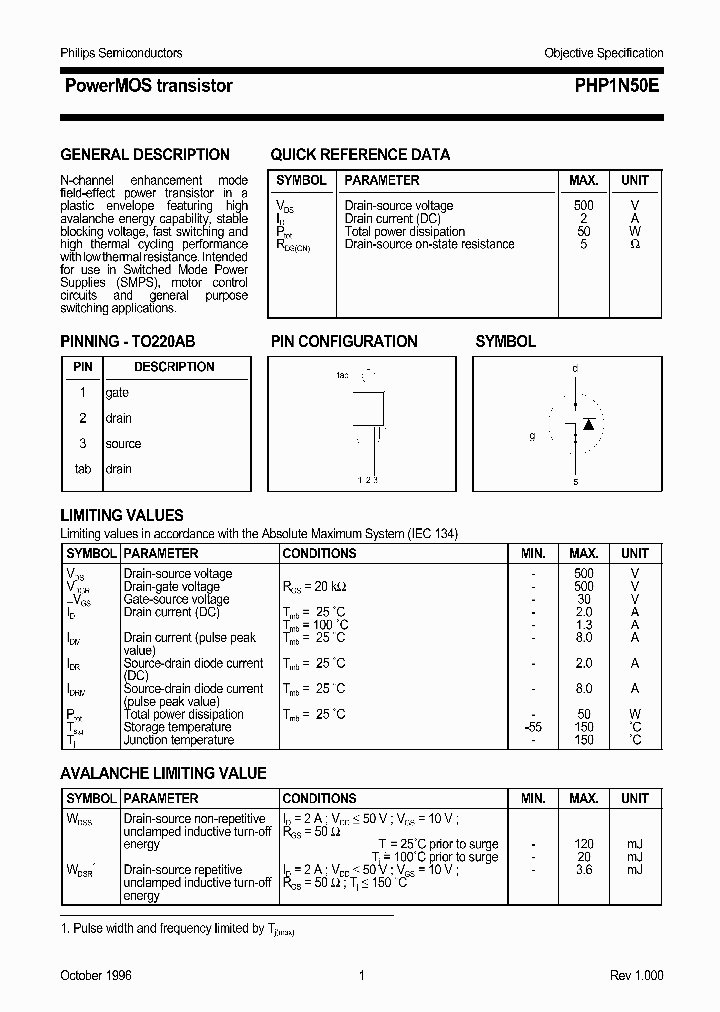 PHP1N50E_342854.PDF Datasheet