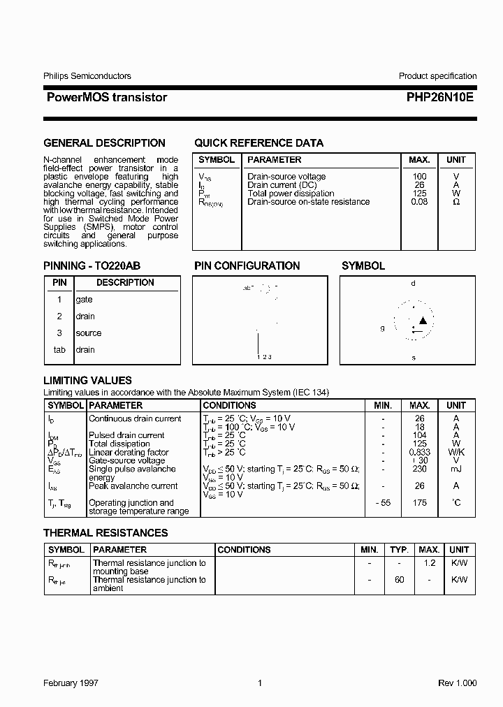 PHP26N10E_350968.PDF Datasheet