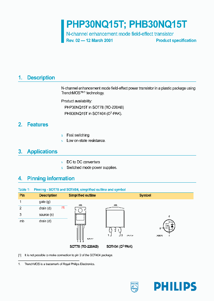 PHP30NQ15T_312620.PDF Datasheet