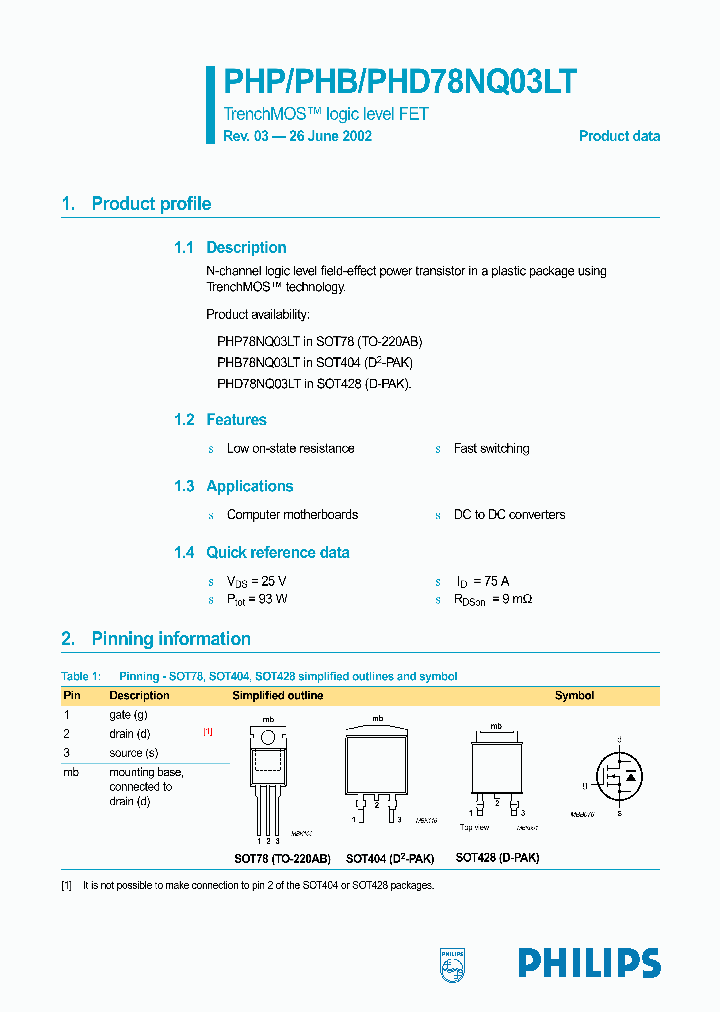 PHP78NQ03LT_320813.PDF Datasheet