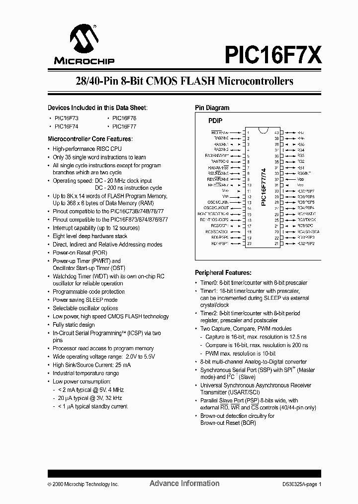 PIC16F73_271716.PDF Datasheet