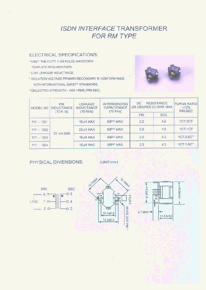 PIT-1501_331690.PDF Datasheet