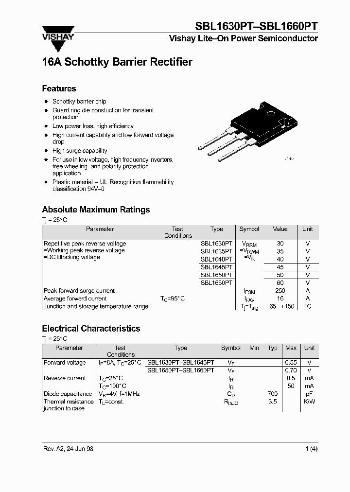 SBL1660PT_282655.PDF Datasheet