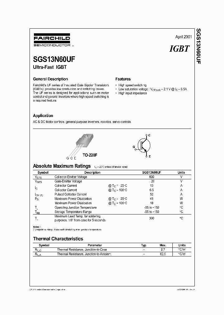 SGS13N60UF_356398.PDF Datasheet