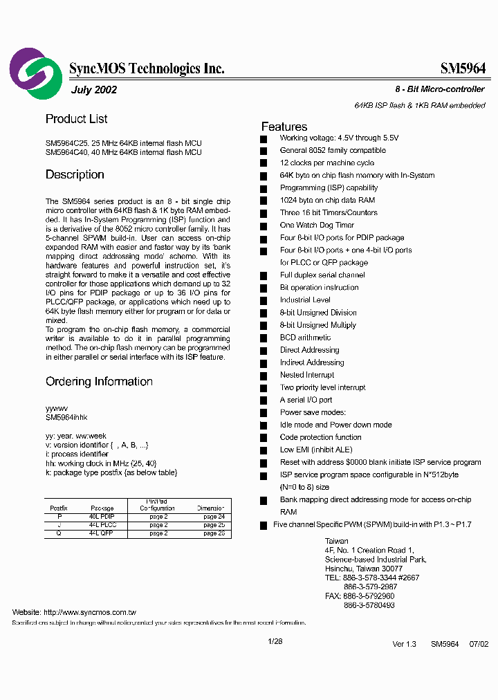 SM5964_318736.PDF Datasheet