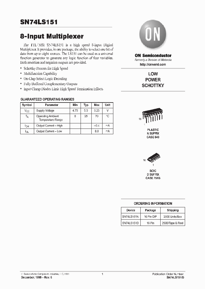 SN74LS151D_307832.PDF Datasheet