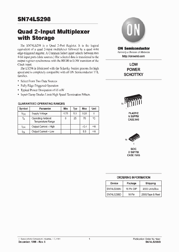 SN74LS298_372922.PDF Datasheet