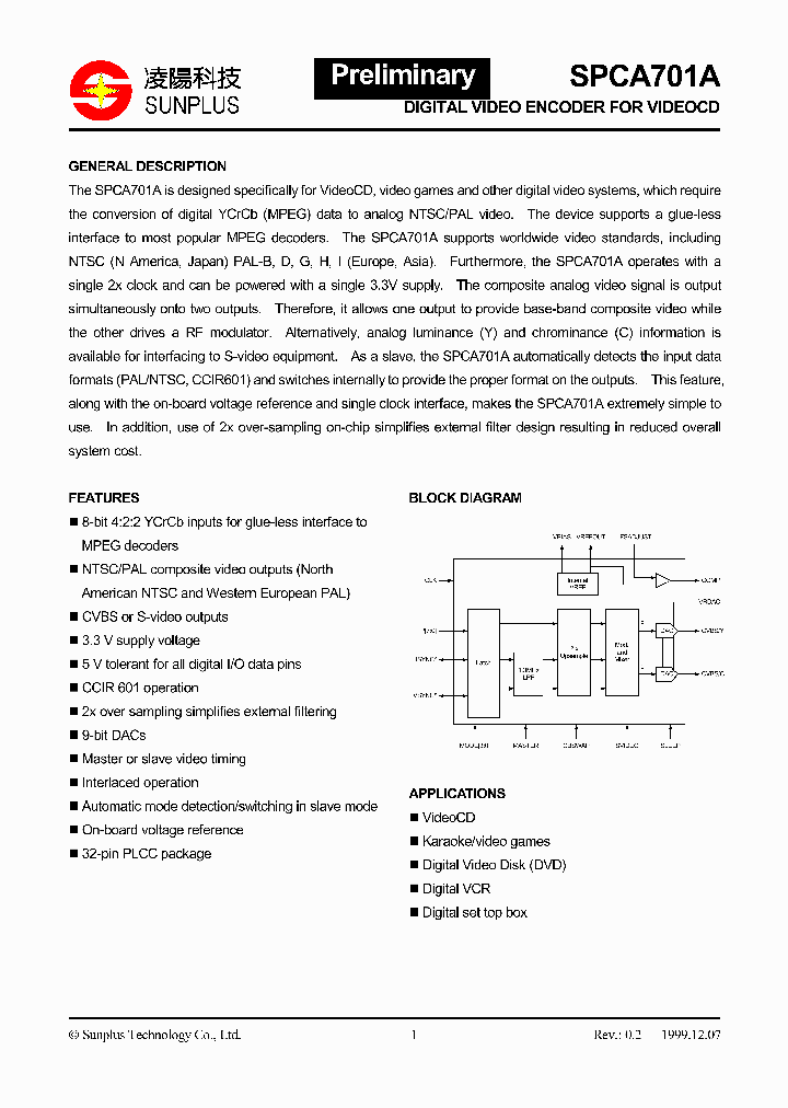 SPCA701A_246649.PDF Datasheet