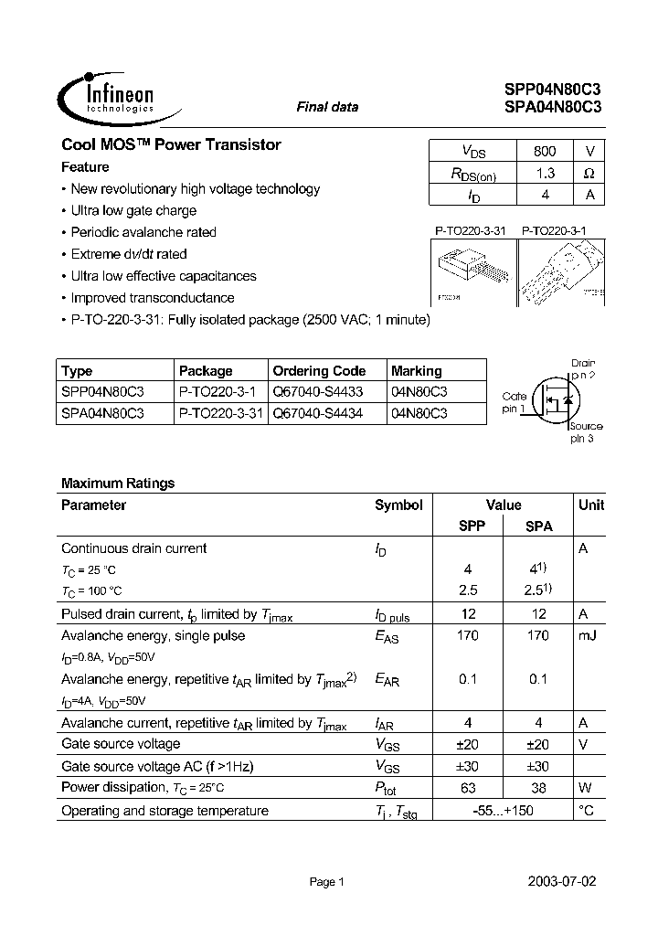 SPP04N80C3_356233.PDF Datasheet
