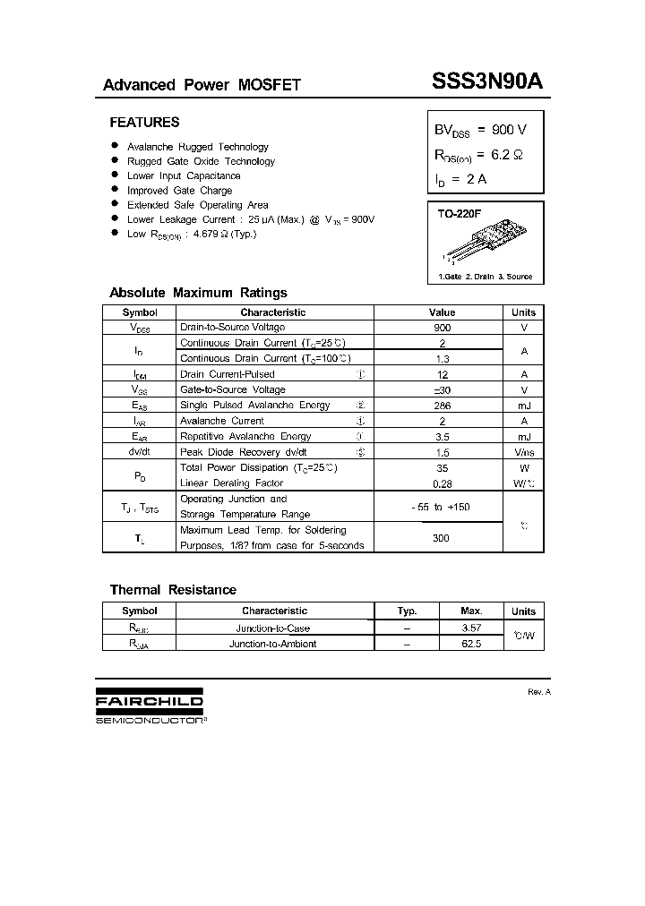SSS3N90A_186179.PDF Datasheet