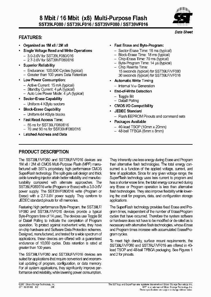 SST39VF016_36278.PDF Datasheet