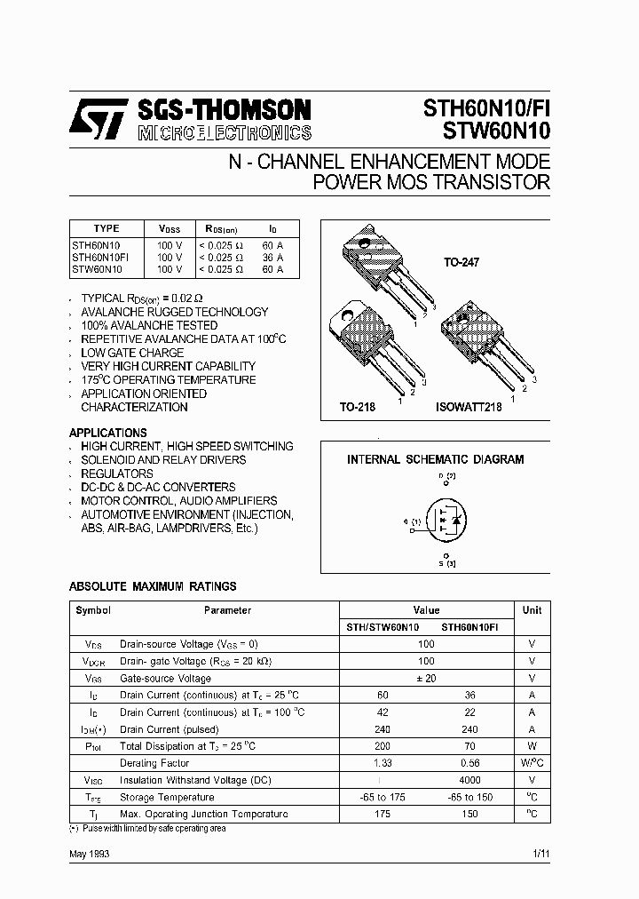 STH60N10_68527.PDF Datasheet