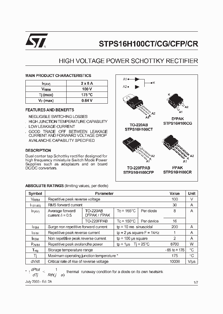 STPS16H100CT_200024.PDF Datasheet