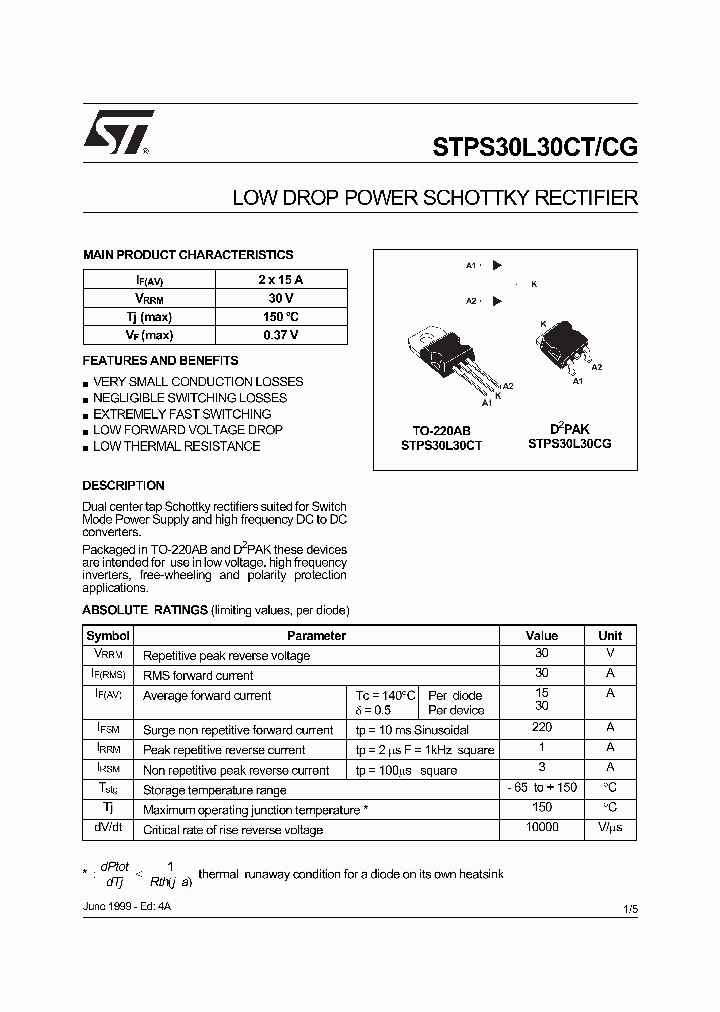 STPS30L30CT_199903.PDF Datasheet