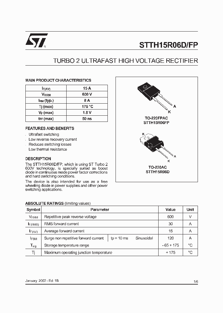 STTH15R06FP_371179.PDF Datasheet