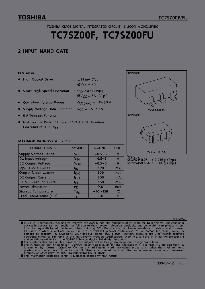 TC7SZ00FU_344414.PDF Datasheet