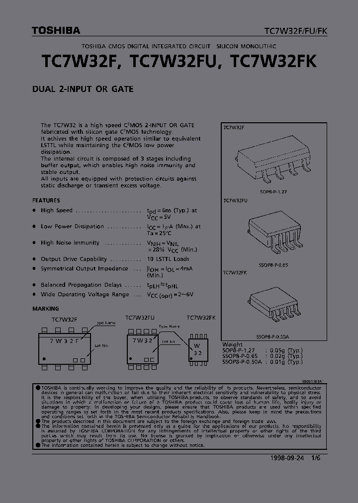 TC7W32_36917.PDF Datasheet