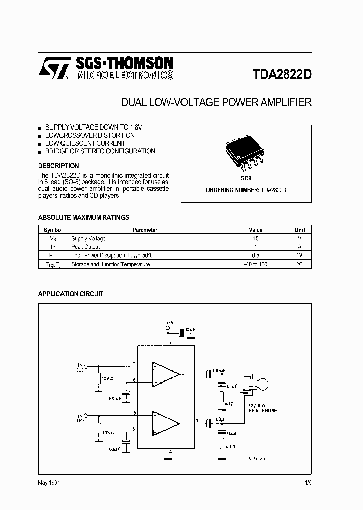 TDA2822D_177189.PDF Datasheet