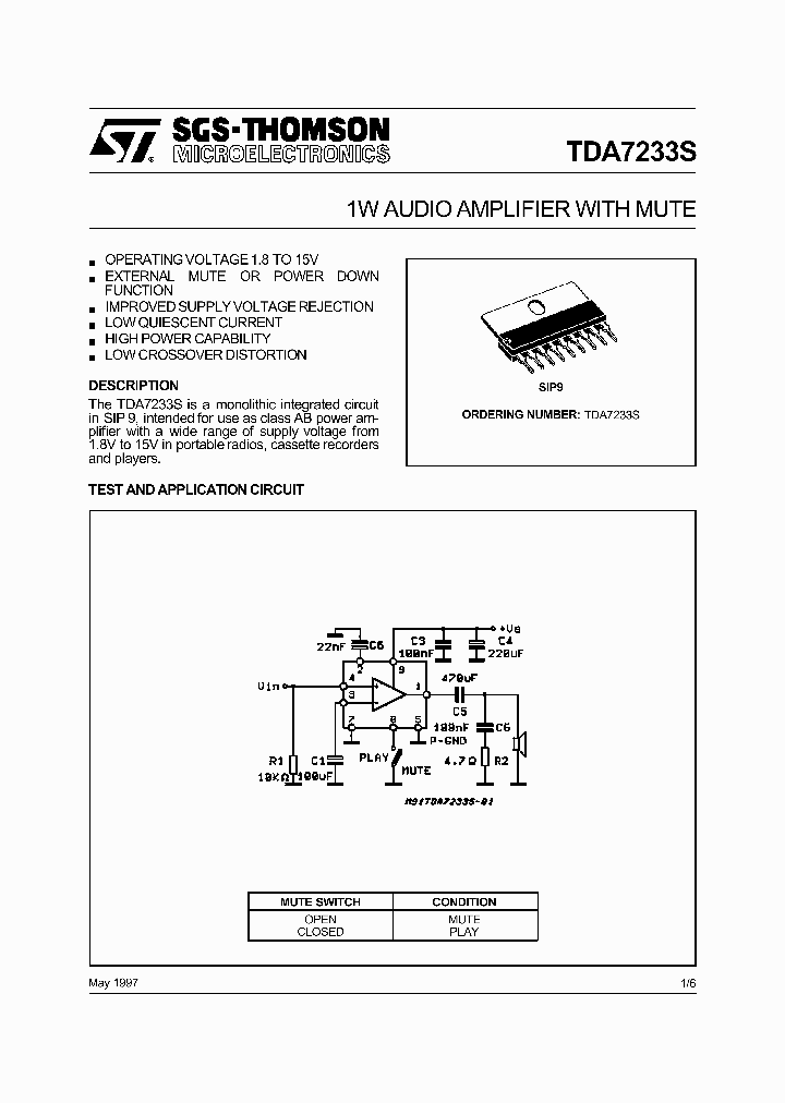 TDA7233S_200935.PDF Datasheet