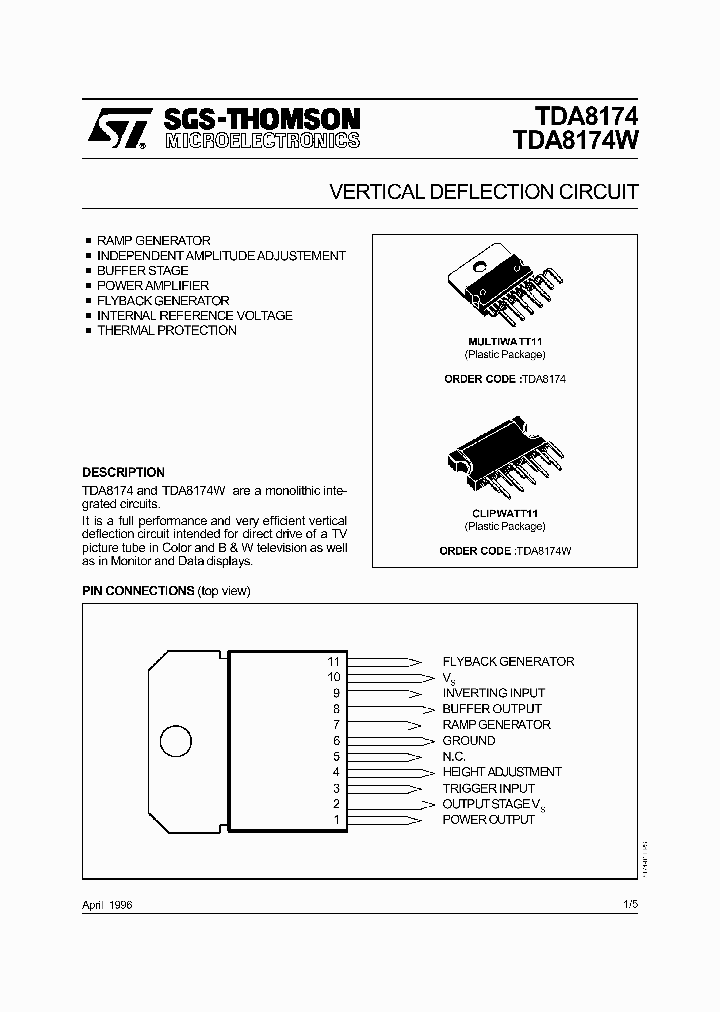 TDA8174W_196430.PDF Datasheet