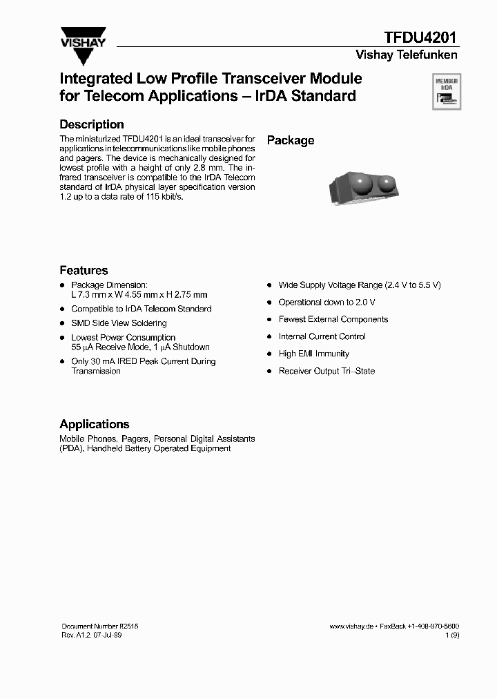 TFDU4201_364079.PDF Datasheet
