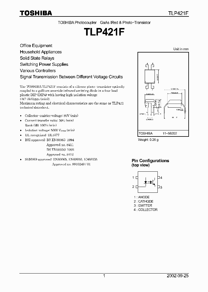 TLP421F_325992.PDF Datasheet