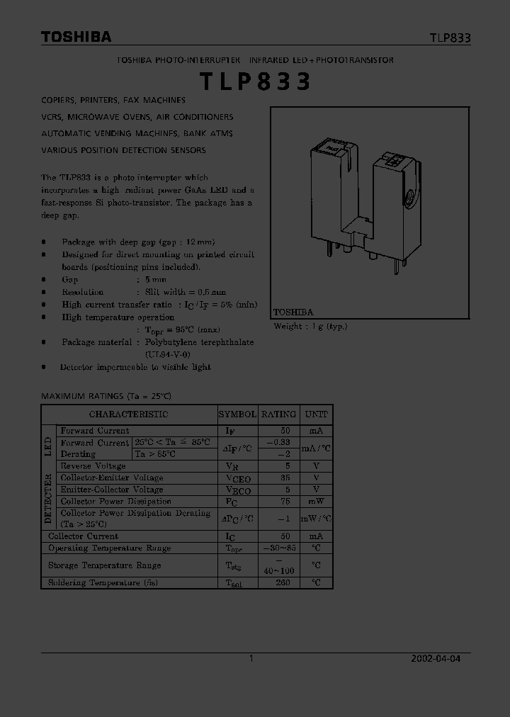 TLP833_314094.PDF Datasheet