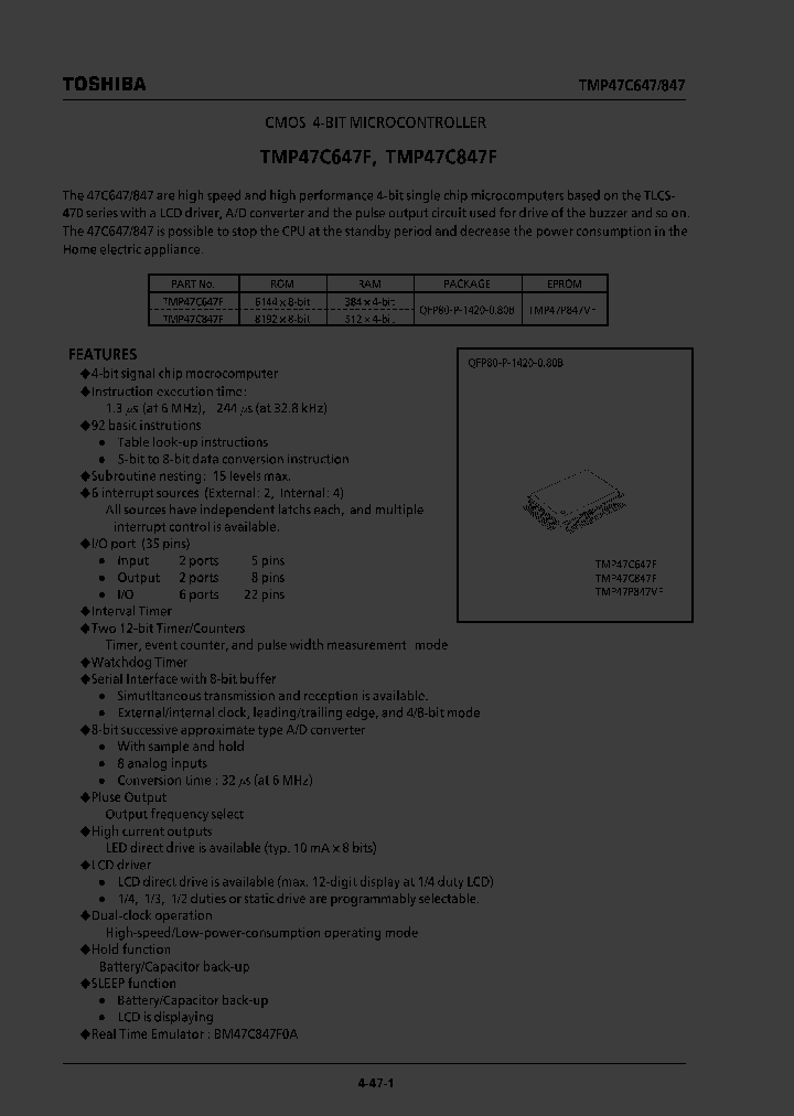 TMP47C647FTMP47C847F_195039.PDF Datasheet