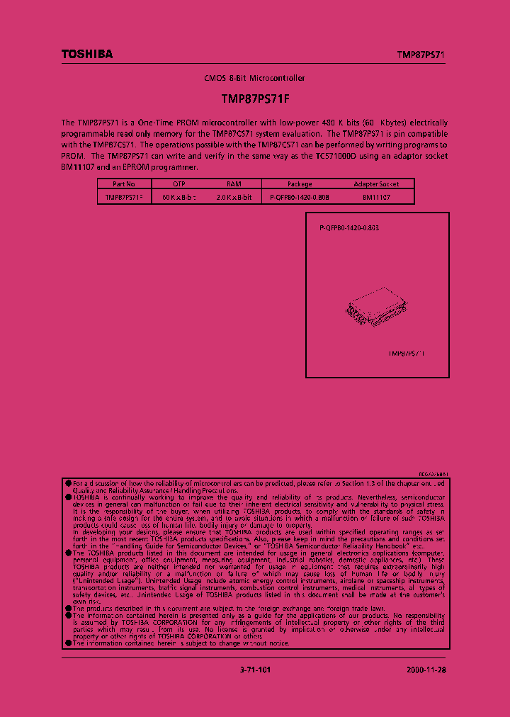 TMP87PS71F_365299.PDF Datasheet