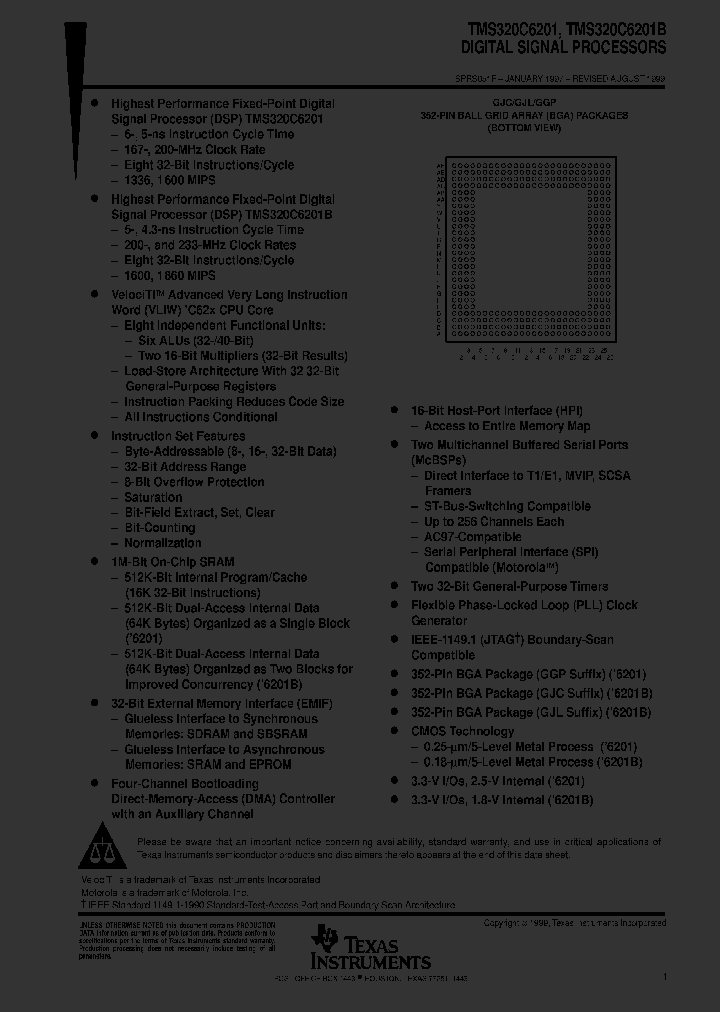 TMS320C6201_199742.PDF Datasheet