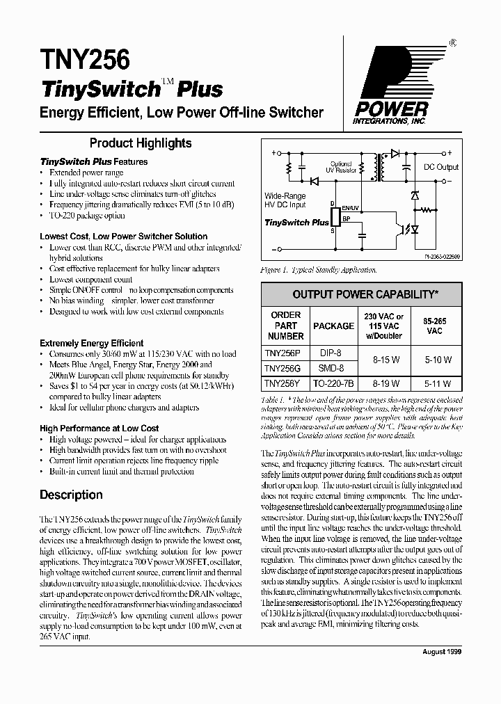 TNY256_198332.PDF Datasheet