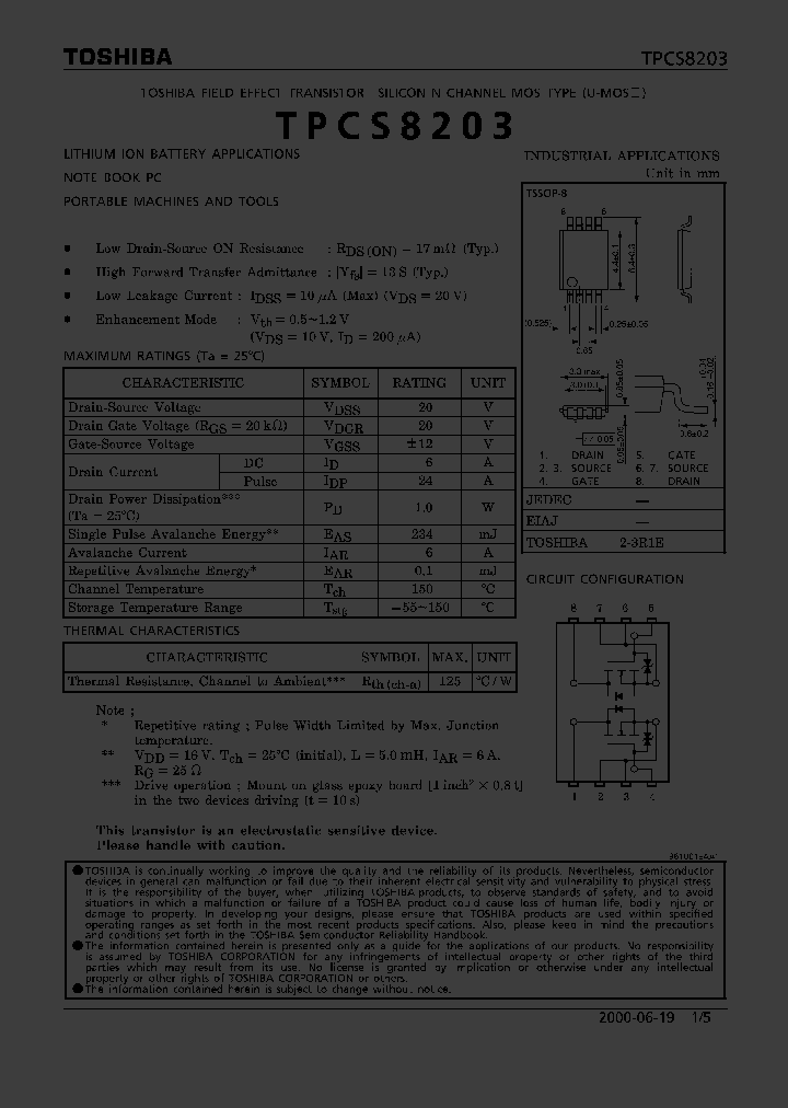 TPCS8203_362287.PDF Datasheet