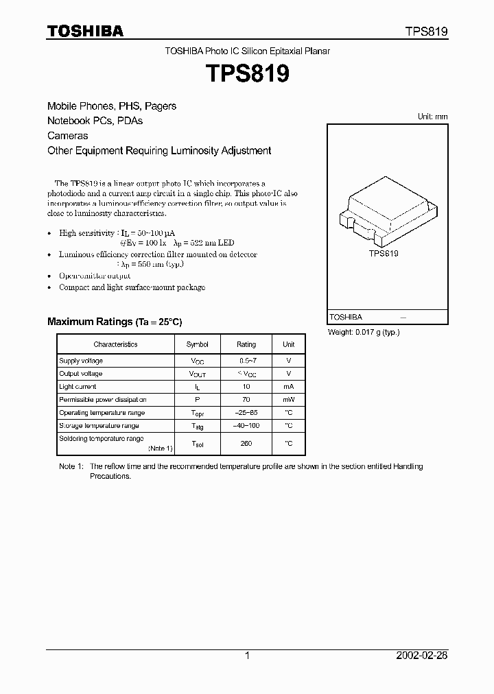 TPS819_376987.PDF Datasheet