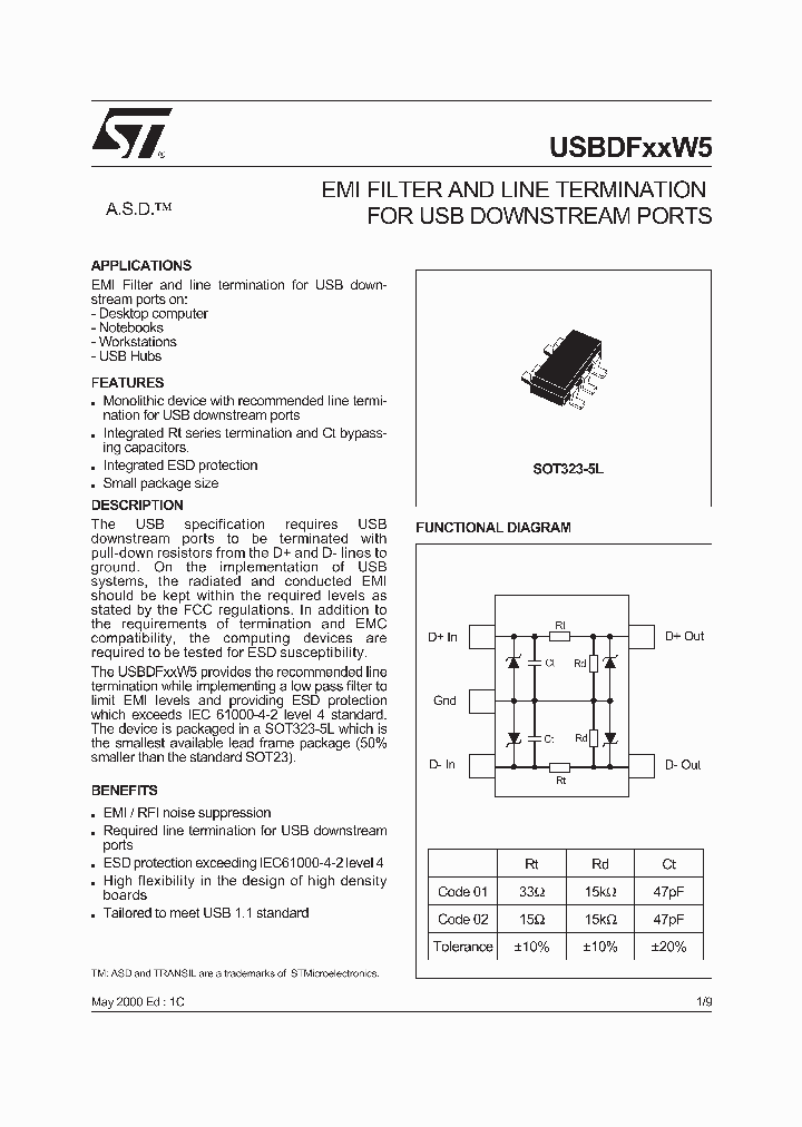USBDF01W5_201211.PDF Datasheet