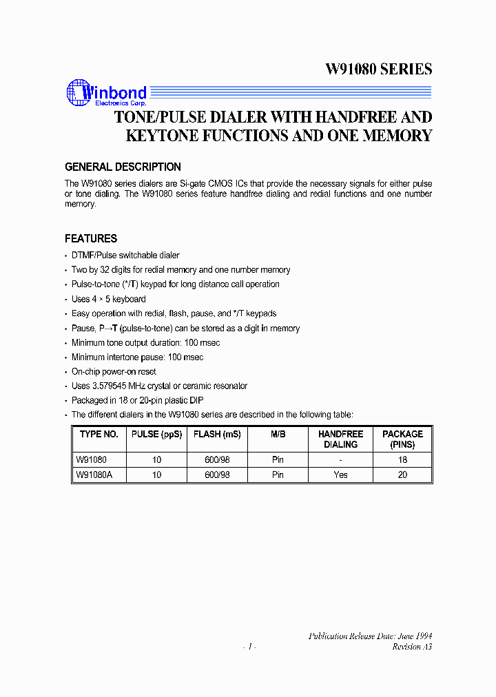 W91080_347710.PDF Datasheet