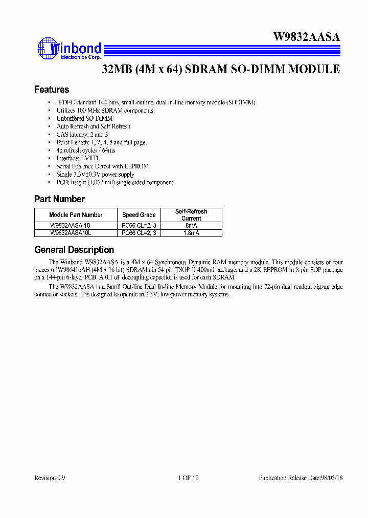 W9832AASA_323432.PDF Datasheet