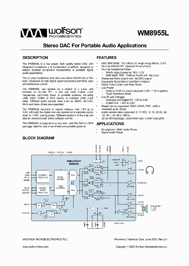WM8955_316547.PDF Datasheet