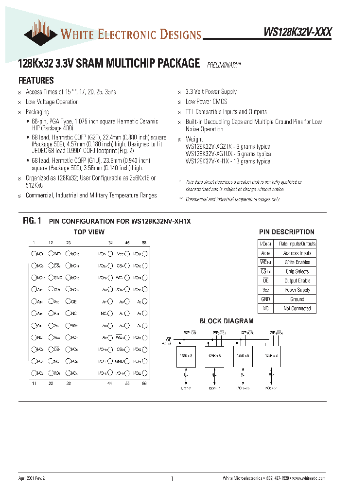 WS128K32V_314735.PDF Datasheet