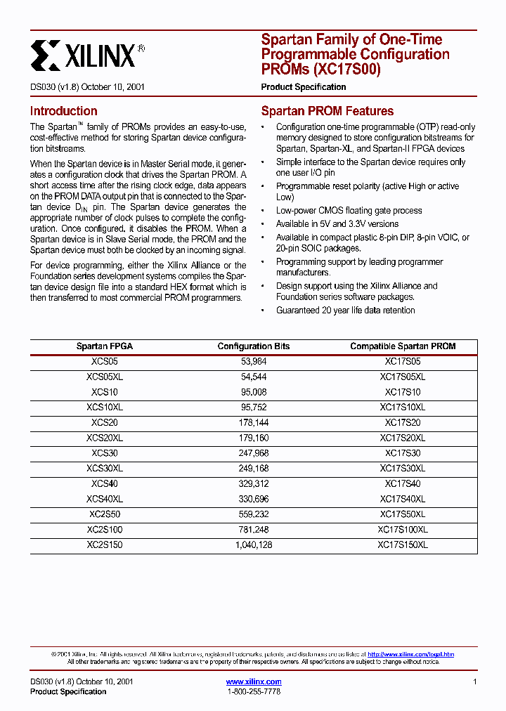 XC17S00_182121.PDF Datasheet