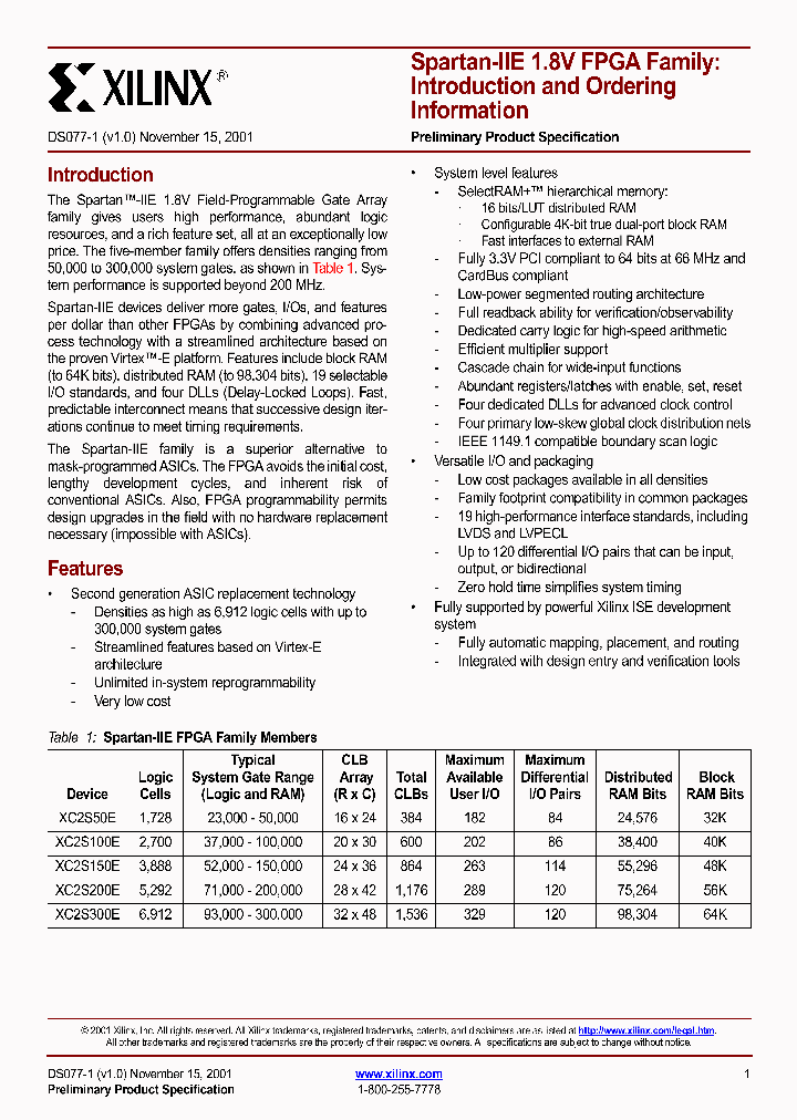 XC2S100E_10633.PDF Datasheet
