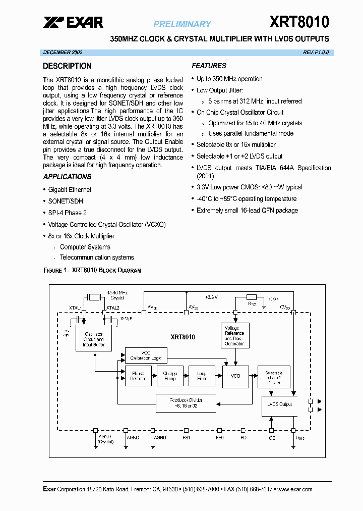 XRT8010_365527.PDF Datasheet