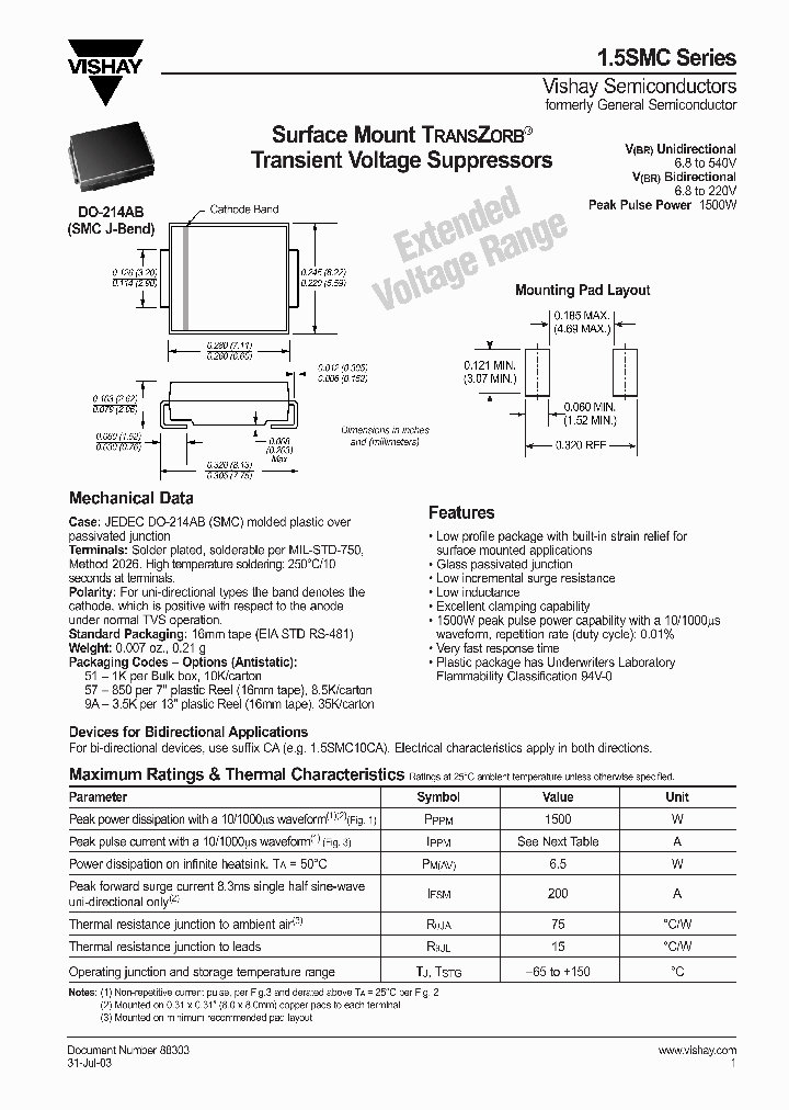 15SMC82CA_377797.PDF Datasheet
