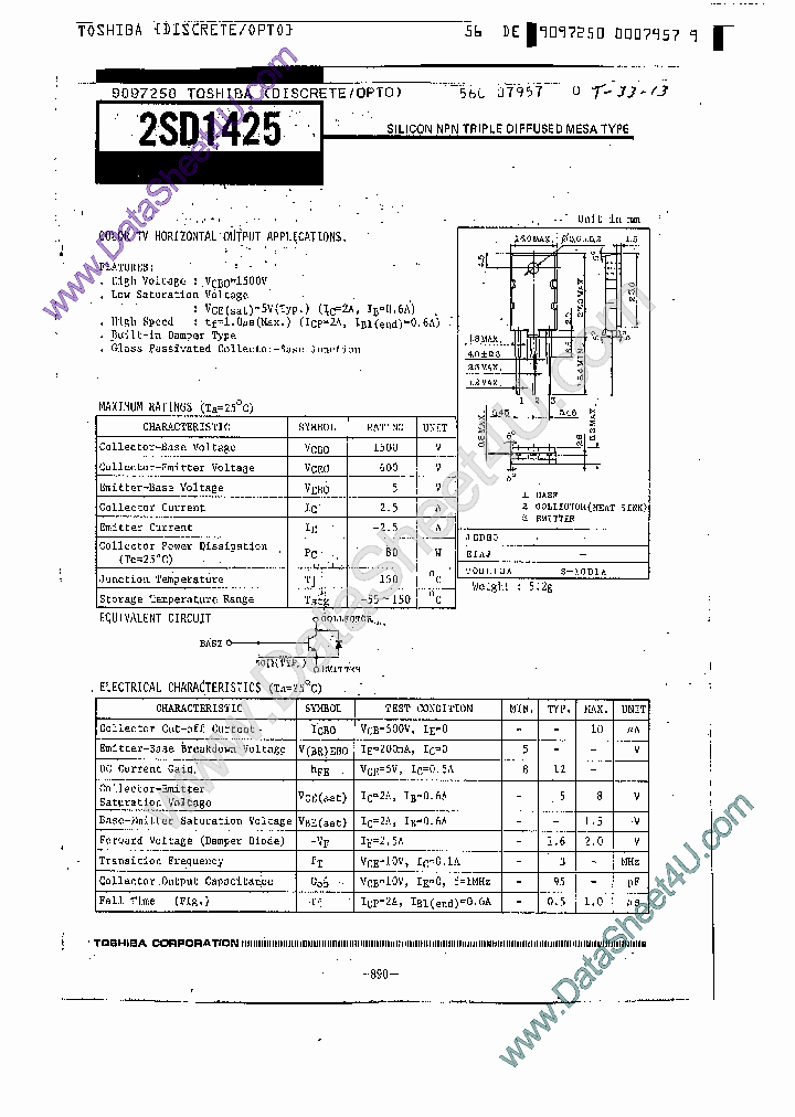 2SD1425_417192.PDF Datasheet