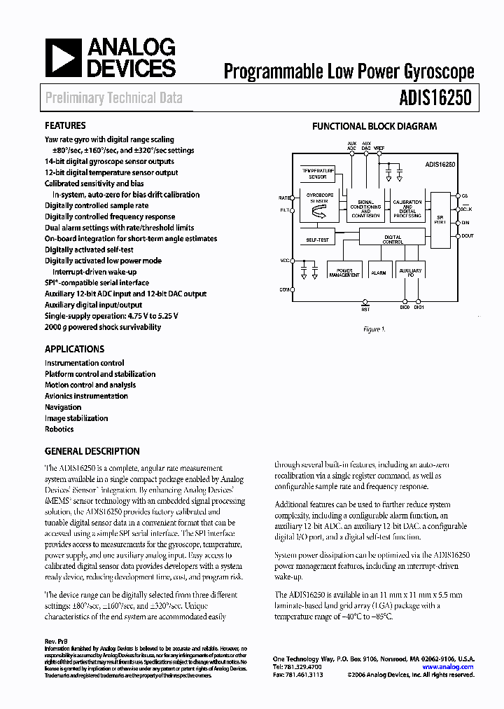 ADIS16250_416007.PDF Datasheet