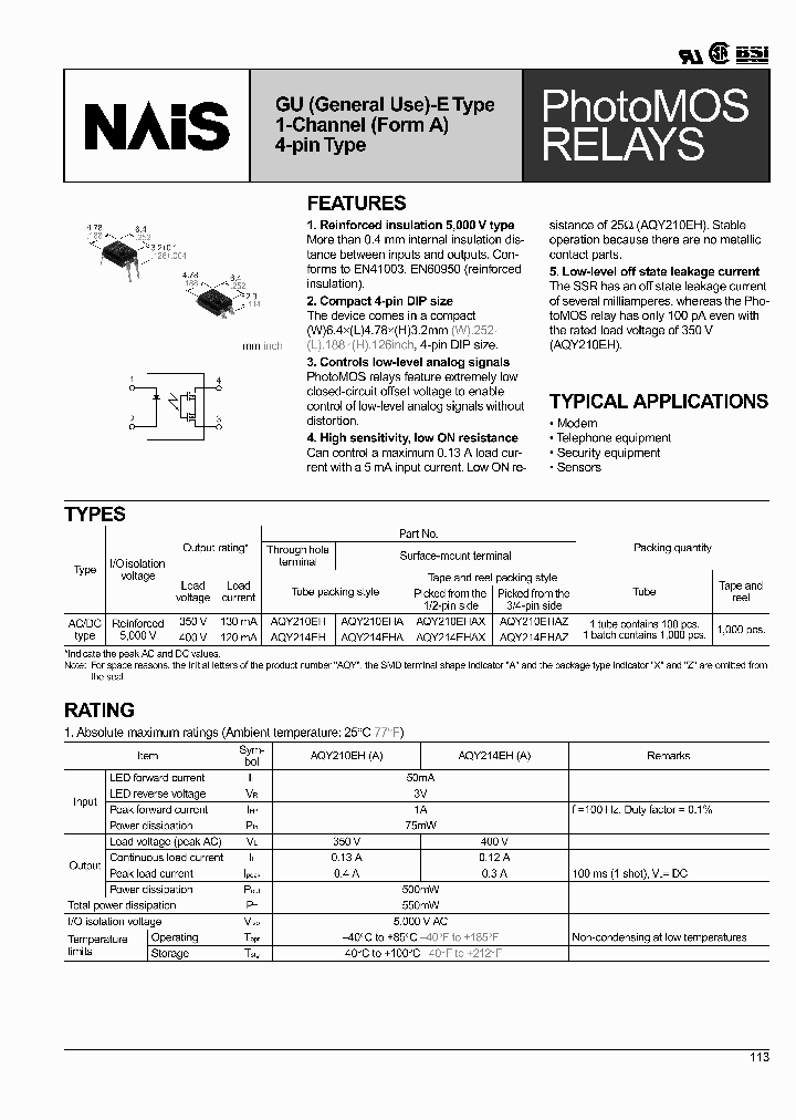 AQY210EH_394561.PDF Datasheet