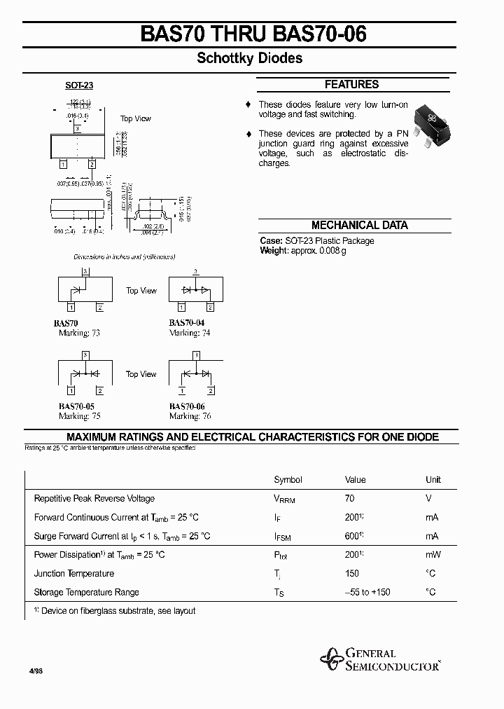 BAS70_402129.PDF Datasheet