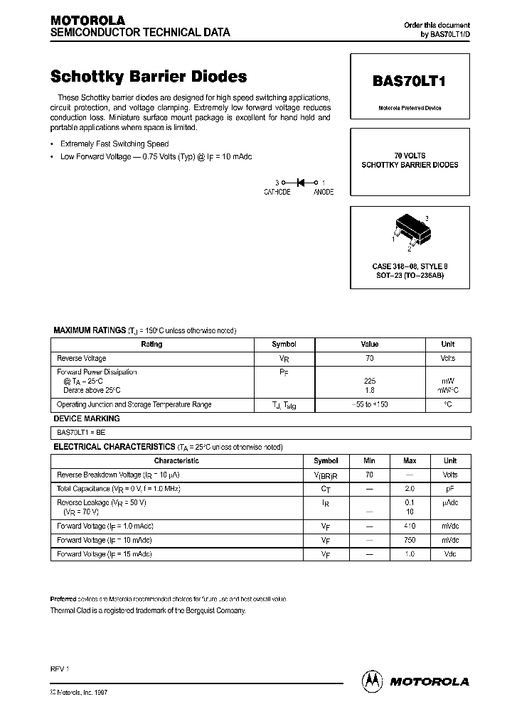 BAS70LT1_403951.PDF Datasheet