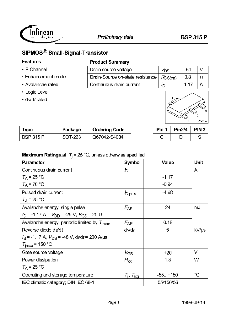 BSP315P_163707.PDF Datasheet